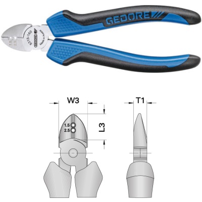 Gedore 8315-160 JC Abisolier-Seitenschneider 160 mm, 2-Komponentengriff