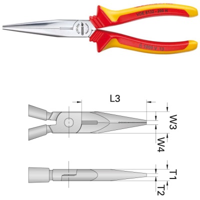 Gedore VDE 8132-160 H VDE Telephone pliers with insulating sleeves 160 mm