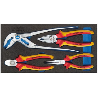 Gedore 1500 CT1-VDE 142 VDE Pliers set in 1/3 CT module