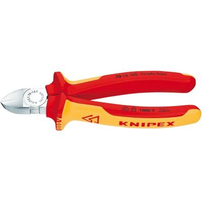 Knipex 70 26 160 Zijsnijtang VDE zonder facet, 160 mm