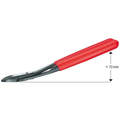 Knipex 74 21 250 Kraft-Seitenschneider, gewinkelt , 250 mm