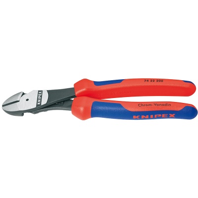 Knipex 74 22 200 Kracht-zijsnijtang, gebogen, 200 mm