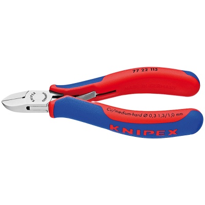 Knipex 77 22 115 Elektronica-zijsnijtang met veer, 115 mm