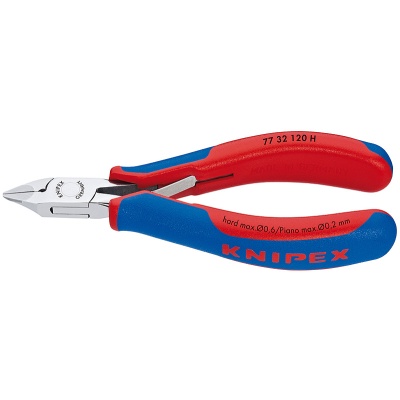 Knipex 77 32 120 H Elektronik-Seitenschneider mit eingesetzter Hartmetallschneide, 120 mm