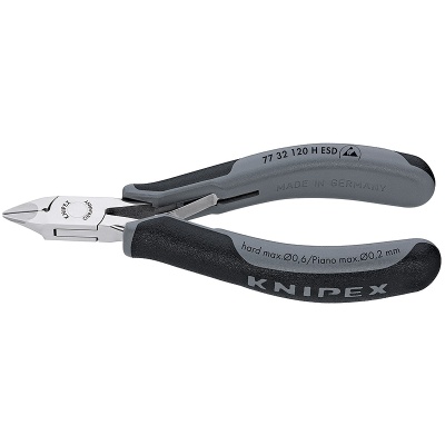 Knipex 77 32 120 H ESD Elektronica-zijsnijtang ESD met ingezette snijkant van hard metaal, 120 mm