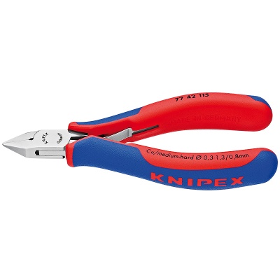 Knipex 77 42 115 Elektronik-Seitenschneider mit ffnungsfeder, 115 mm