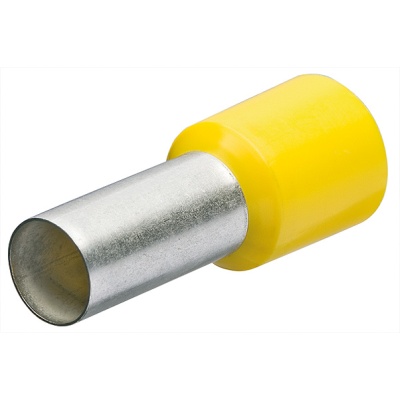 Knipex 97 99 339 Aderendhlsen mit Kunststoffkragen, gelb, 25 mm