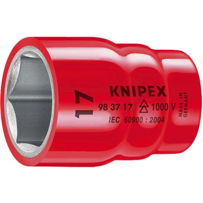 Knipex 98 37 16 Zeskantdop met 3/8" binnenvierkant voor ratel, 16 mm